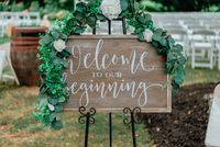 Holzschild &#039;Welcome to our Wedding&#039; - Pers&ouml;nliche Note von Kevin Murphy Events